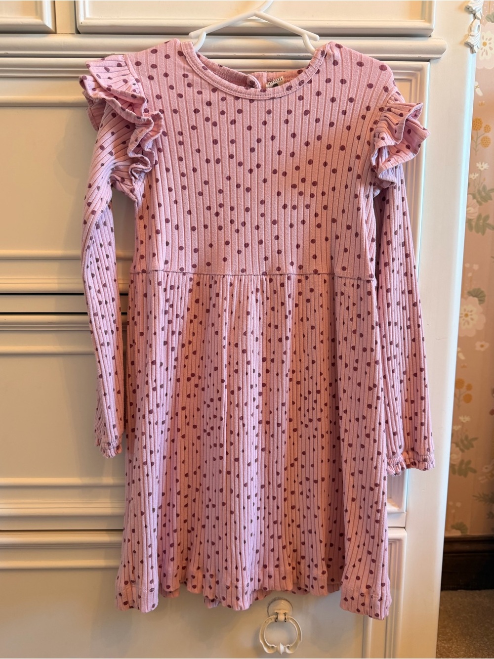 Kate Quinn Girls Polka Dot Flutter Sleeve Dress